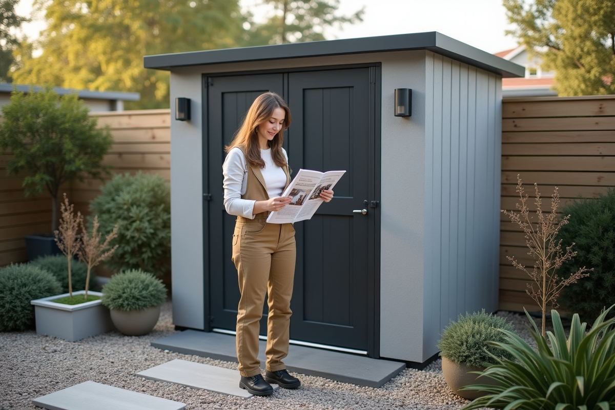 Jeune femme avec manuel d