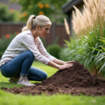 Femme d'âge moyen en jardinage arrangeant des plantes