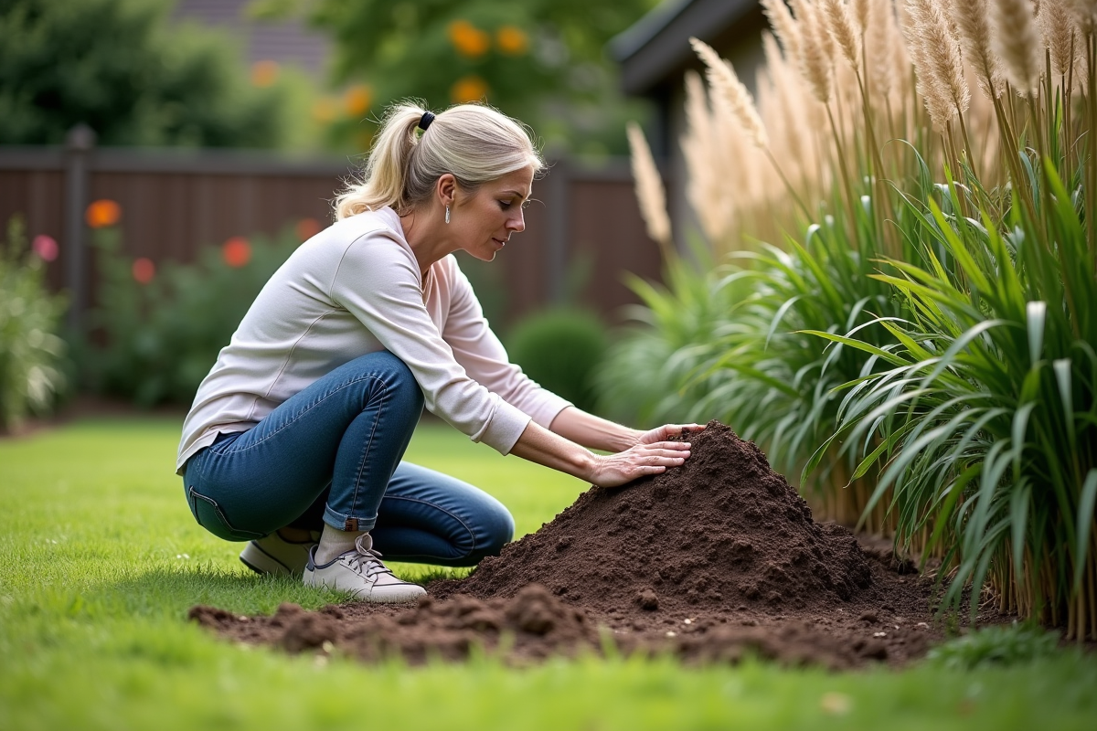 Femme d'âge moyen en jardinage arrangeant des plantes