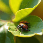 Gros plan sur des mains essuyant des cochenilles sur une feuille de citronnier