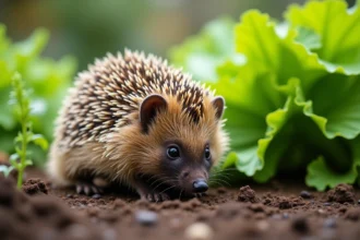 Crottes de hérisson enrichissant un potager en nutriments naturels