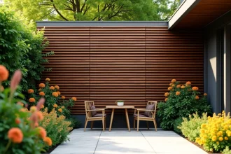Claustra en bois décoratif pour un jardin harmonieux et fonctionnel
